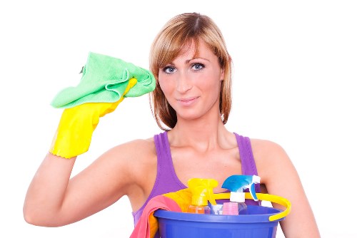 Commercial cleaning team working in a BR1 office reception area