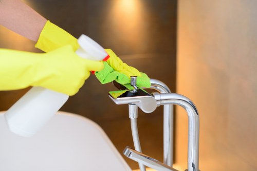 Professional cleaning of cat urine stain on upholstery
