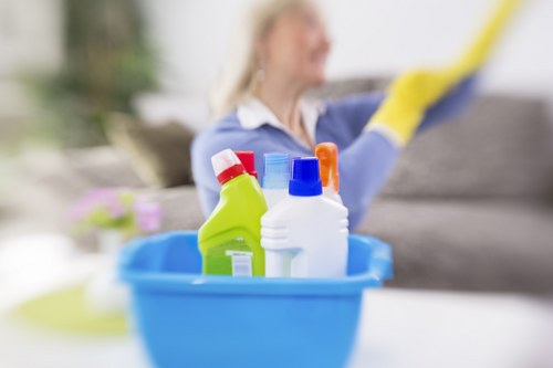 Deep cleaning of kitchen and bathroom areas in BR1